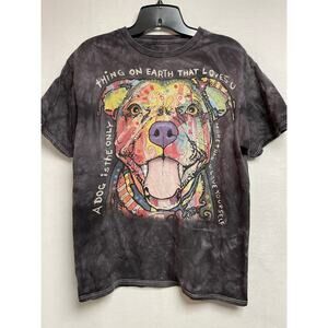 Dog t-shirt pitbull‎ 3D gray multicolored unisex size M soft